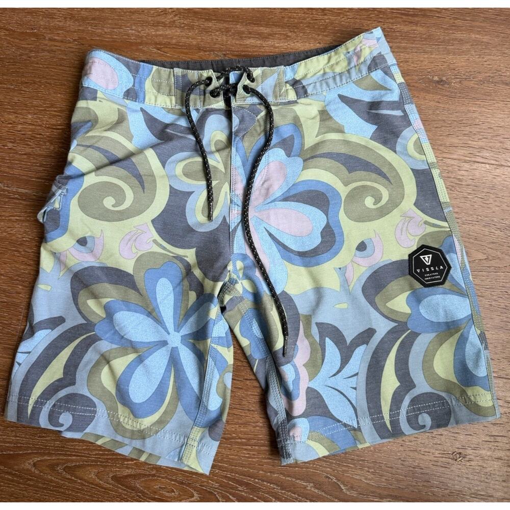 Vissla Mellows 17" Boys Boardshorts Swim Shorts Sz 27